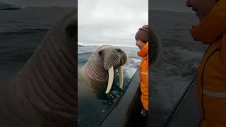 A dazed walruscuteanimals wildlifeconservation fishingdiscoveries giantseacreatures [upl. by Stoneham]