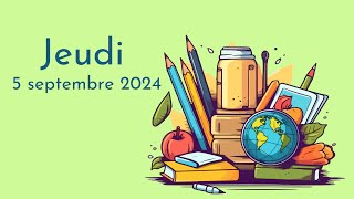 Annonces jeudi 5 septembre [upl. by Auoz]