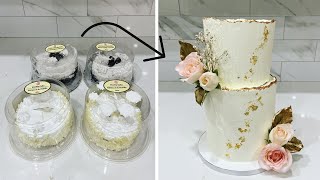 Turning a 20 Grocery Store Cake into a Wedding Cake  Sugarella Sweets [upl. by Ahsei]