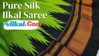 Pure Silk Ilkal Handloom Saree  Ilkal saree price  Green Ilkal saree [upl. by Hola300]