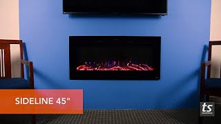 Touchstone 80025  Sideline Electric Fireplace  45 Inch Wide  in Wall Recessed  5 Flame Settings [upl. by Jolanta]