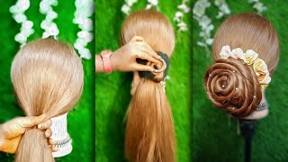 पाच मिनिटात बन हेअर स्टाईल  EASY BRIDAL BUN  QUICK HAIRDO  INDIAN BRIDE HAIRSTYLE [upl. by Ahsats]