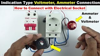 Digital Ammeter amp Voltmeter Connection with 3 Pin Socket TheElectricalGuy [upl. by Diba]