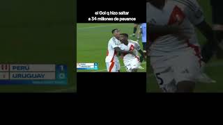 GOL DE PERÚ ANTE URUGUAY ELIMINATORIAS 2024 [upl. by Anayrb416]