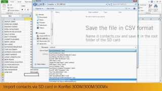 Import contacts via SD card in Konftel 300W300M300Wx [upl. by Annauqaj]