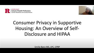 Consumer Privacy in SH An Overview of SelfDisclosure and HIPAA [upl. by Alma]