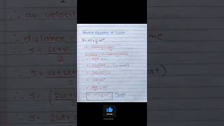 Second equation proof ch 7 motion class 9  derivation physics [upl. by Haymo]