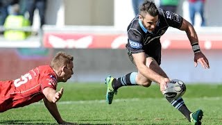 Russell stars in Glasgow rout v Scarlets  Guinness PRO12 Highlights [upl. by Korella]