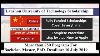 Lanzhou University of Technology President Scholarship  Fully Funded  Details amp form Submission [upl. by Ylrac]