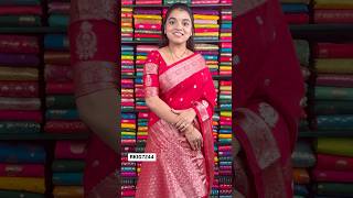 Munga Silk Badla Zari Gap Border Red Saree rkcollectionsarees [upl. by Atirys]