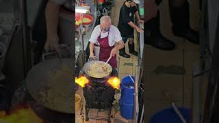 Wok pan Cooking nuudle with a wok over wood fire  Noodle fresh food Çin yemeği SUBSCRIBE [upl. by Swagerty]