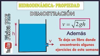 hidrodinamica Propiedad y ejercicio resuelto [upl. by Rezzani]