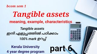 Tangible assets meaning example characteristics Malayalam Kerala University 4 year degree [upl. by Yerkovich78]