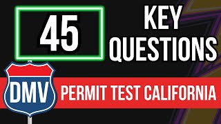 DMV Permit Test 2024 California 45 Key Questions [upl. by Nitsir]