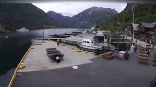 Geirangerfjord cruise port Webcam Timelapse [upl. by Eednim]