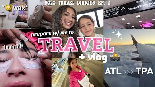 vlog PREP amp TRAVEL WITH ME  lash appt brazilian wax toes etc  solo travel diaries ep 2 ✈️ [upl. by Wait]