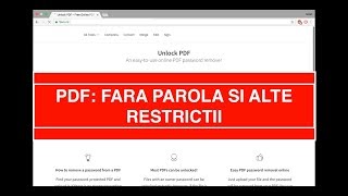 FISIERE PDF Indepartarea restrictiilor la editare si a parolei [upl. by Anilet729]