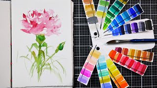 Easy Carnation Loose watercolor Tutorial [upl. by Hinze841]