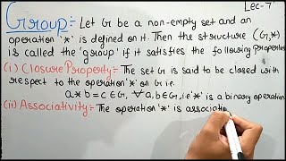 Group Theory  Group  Abelian Group  Lecture 7 Theta Classes [upl. by Jemina205]