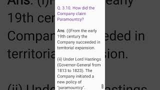 How did the company claim paramountcy Class 8 History Chapter 2 [upl. by Qifar]