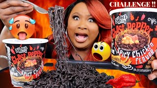 GHOST PEPPER NOODLES CHALLENGE  DAEBAK WORLDS SPICIEST INSTANT NOODLES MUKBANG 먹방쇼 [upl. by Corin488]