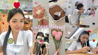 College diaries chill days lasallian days denise julia more studying amp Valentines🌹💌🍓🍫 [upl. by Rimidalv]