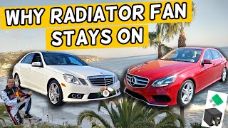 WHY RADIATOR FAN STAYS ON FAN DOES NOT TURN OFF MERCEDES W212 E CLASS E350 E400 E250 E200 E220 E250 [upl. by Mathre]