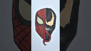 Spider man verse 3 and venom miles morales acrylic paint colour art art drawing milesmorales [upl. by Pitchford416]