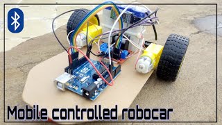 How to make Mobile Bluetooth controlled robot car Electronic Arduino project [upl. by Yanaton]