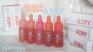 2023 NEW PERIPERA INK AIRY VELVET 26 27 28 29 30 REVIEW amp SWATCHES  Lululand [upl. by Anneliese]