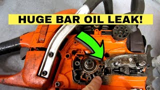 Fixing A Chainsaw With A Massive Bar Oil Leak [upl. by Saibot]