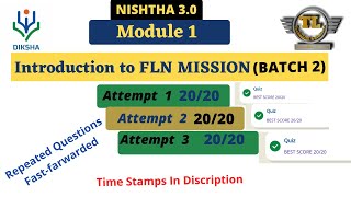 Nishtha 30 Module 1 answers  Introduction to FLN Mission BATCH 2 Diksha [upl. by Araet351]