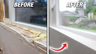 How To Fix UGLY Drafty Windows Drywall Trim Repair DIY For Beginners [upl. by Aicaca]