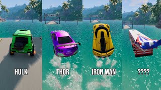 Super Heros Cars Vs Broken Bridge 15 😱 BeamNGDrive  The Real Granny [upl. by Chen]