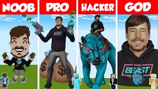 Minecraft MRBEAST STATUE HOUSE BUILD CHALLENGE  NOOB vs PRO vs HACKER vs GOD  Animation [upl. by Encratis]