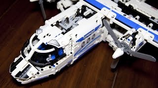 Lego Technic 42025 Cargo Plane and Hovercraft Speed Build with Power Functions [upl. by Bakki]