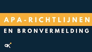 APA richtlijnen en bronvermelding [upl. by Theall]