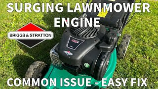 Surging lawnmower Engine  How to fix  Briggs and Stratton Plastic Carb [upl. by Granlund]