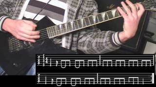 artesguitars tutorial the guitar riffs of CC Hell March TAB [upl. by Ehtyaf867]