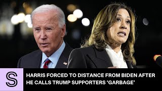 Harris forced to distance from Biden after he calls Trump supporters ‘garbage’  Stuffconz [upl. by Sankaran]