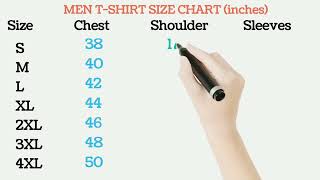 Mens T Shirt Size Chart  T Shirt Size Chart of Men  menswear onlineshopping [upl. by Rot140]