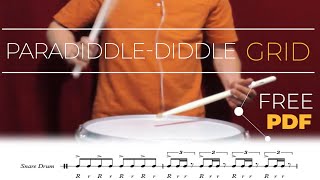 Paradiddle Diddle Grid  Snare Drum Exercise w Sheet Music [upl. by Sara-Ann]