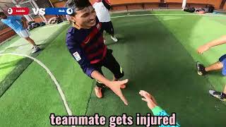 TEAMMATE GETS INJURED  FUTSAL Eye View  SOCCER POV [upl. by Iveson]