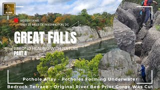 View Rooftop Potomac River  Hike Original Riverbed  Potholes forming underwater  Bear Island [upl. by Llehcam]