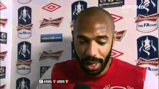 henry emotonial interview after ArsenalLeeds match 912012 [upl. by Ailahtan]