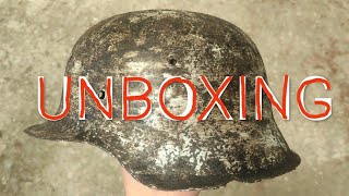 UNBOXING a German WW2 M42 helmet shell Stahlhelm relic [upl. by Appilihp]