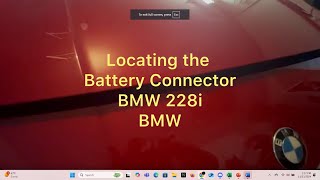 Finding the Car Battery Charger Location  BMW 228I Battery Location  BMW  Car Battery Location [upl. by Oirifrop]