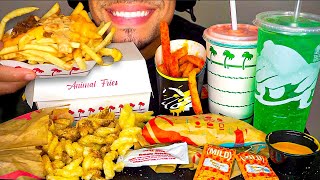 ASMR TACO BELL VS INNOUT BURGER NACHO CHEESY FRIES CINNAMON TWIST MUKBANG FAST FOOD EATING [upl. by Sumner405]