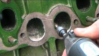 Volvo Diesel Engine head porting  grinder time [upl. by Anirbas]