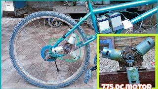 How to make electric bike using 775 dc motor electric cycle kaise banaen electric motorcycle 🇮🇳 [upl. by Gnihc]